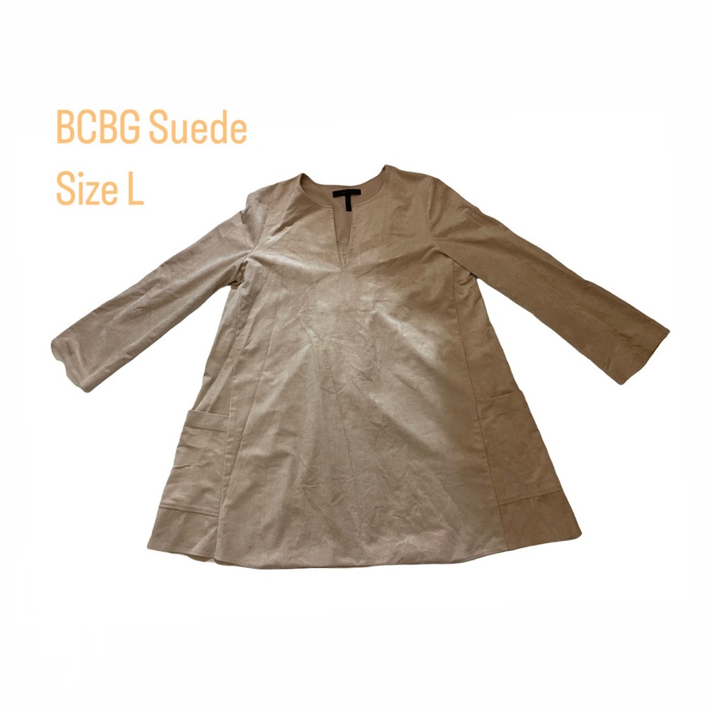 BCBG MaxAzria Suede long sleeve shirt
